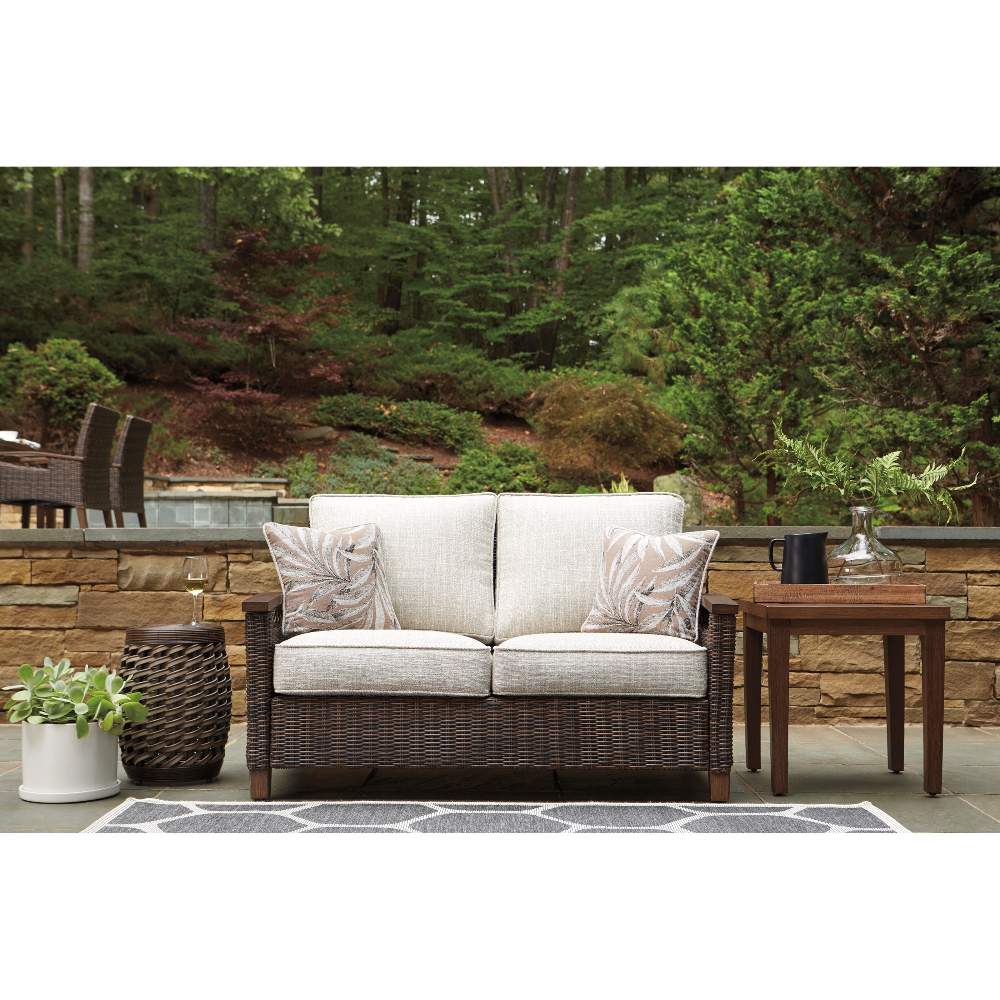 Signature Design by Ashley Paradise Trail Contemporary Loveseat with